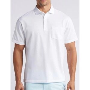 Peter Millar Polo Shirt Men XL Crown Crafted Cotton Pique $160 Stretch White